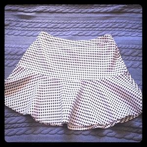 Polk-a-dot fit and flare skirt.